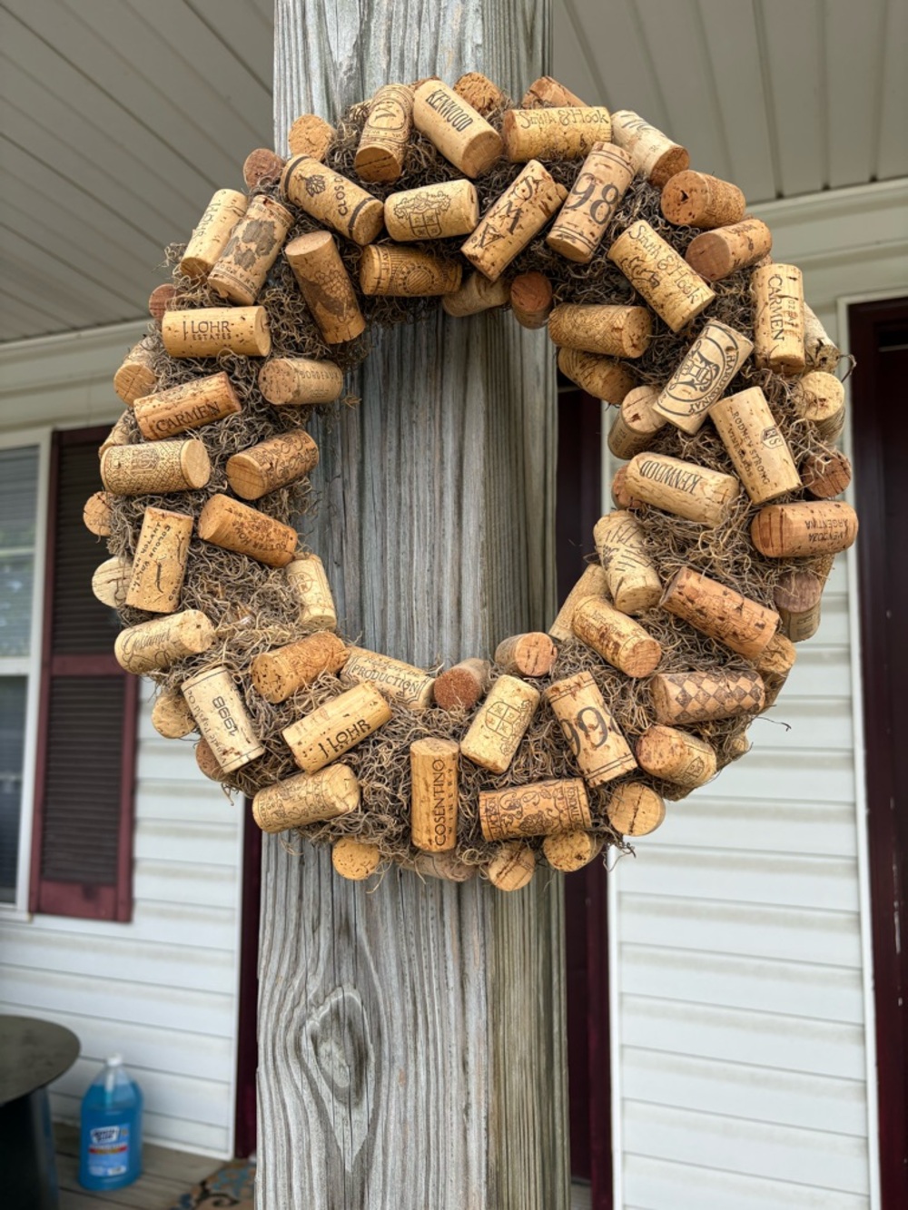 Handmade Rustic Cork Wreath - Natural Brown Decor
